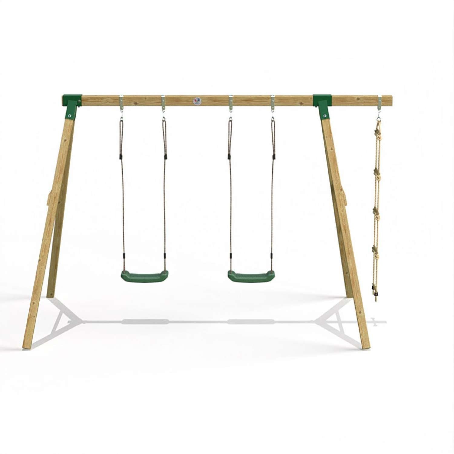 Little Rascals Double Swing Set with 2 Swing Seats & Rope Ladder