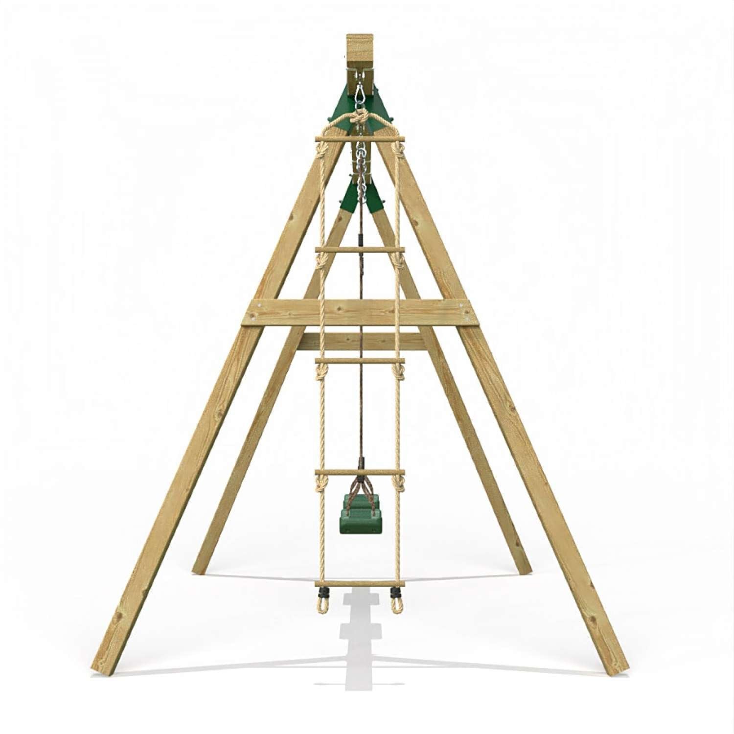 Little Rascals Double Swing Set with 2 Swing Seats & Rope Ladder