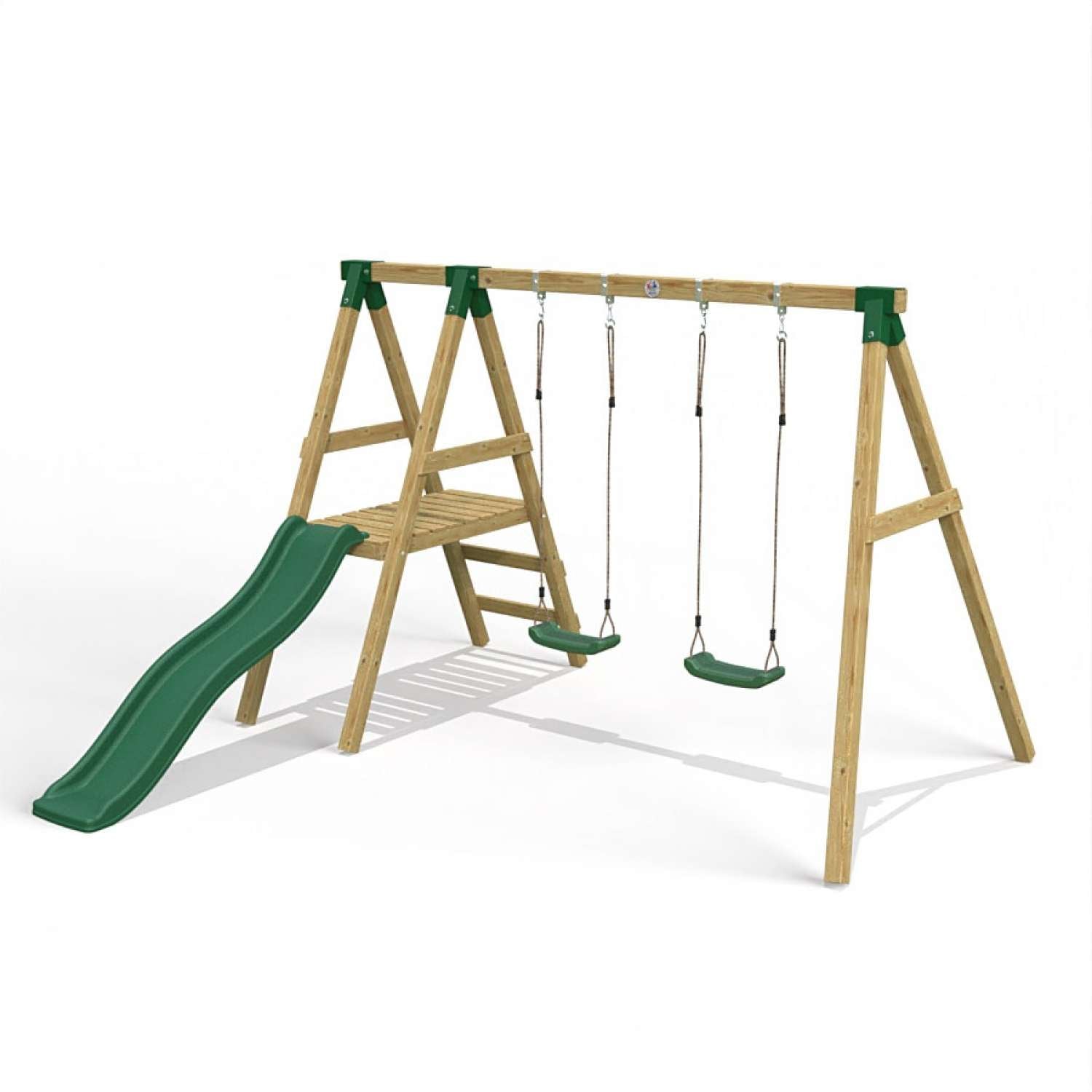 Little Rascals Double Swing Set with Slide & 2 Swing Seats