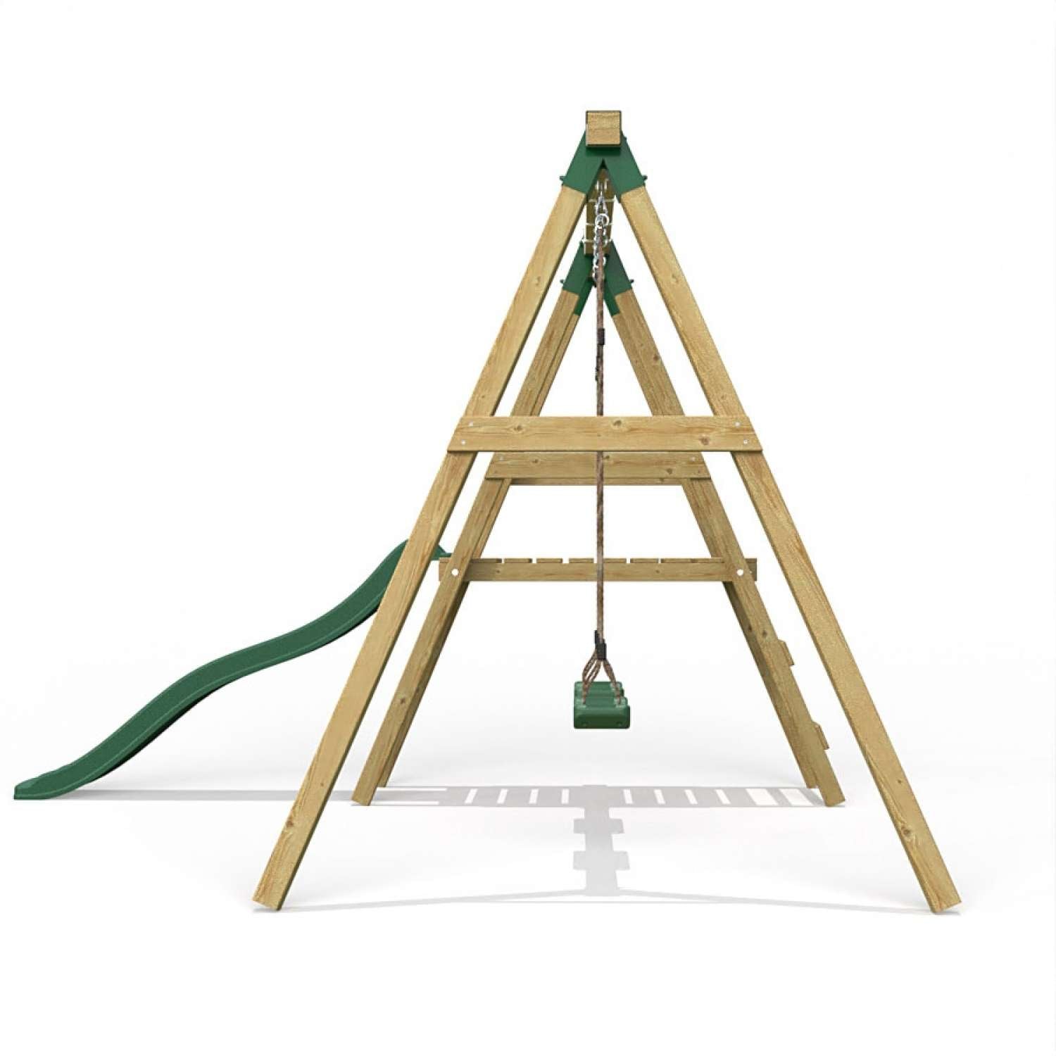 Little Rascals Double Swing Set with Slide & 2 Swing Seats