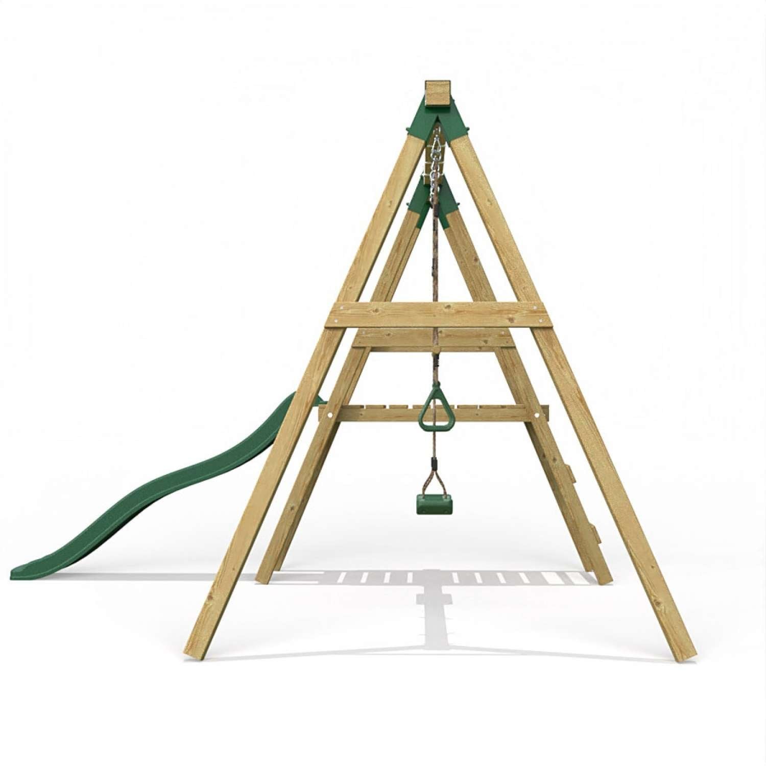 Little Rascals Double Swing Set with Slide, Swing Seat & Trapeze Bar