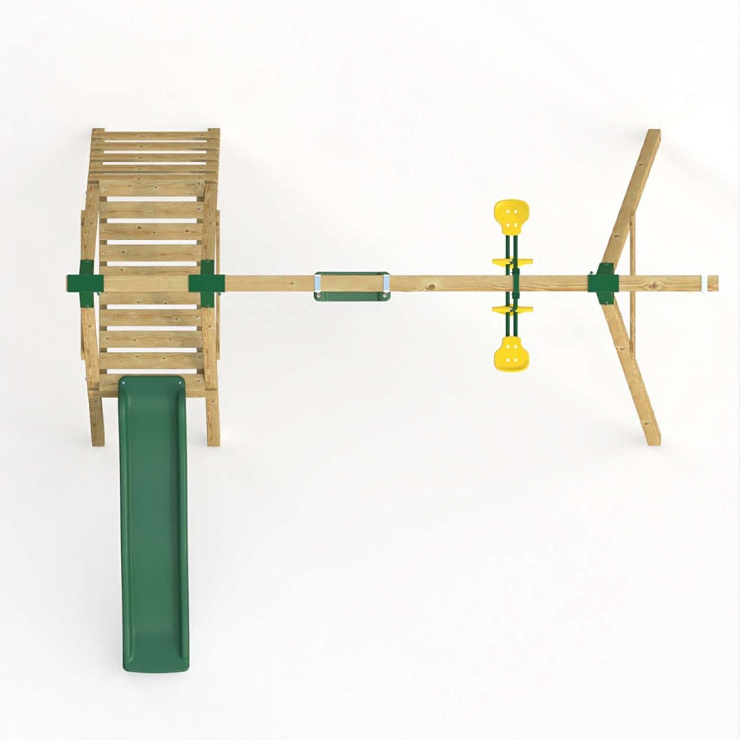 Little Rascals Double Swing Set with Slide, Swing Seat, Glider & Climbing Rope