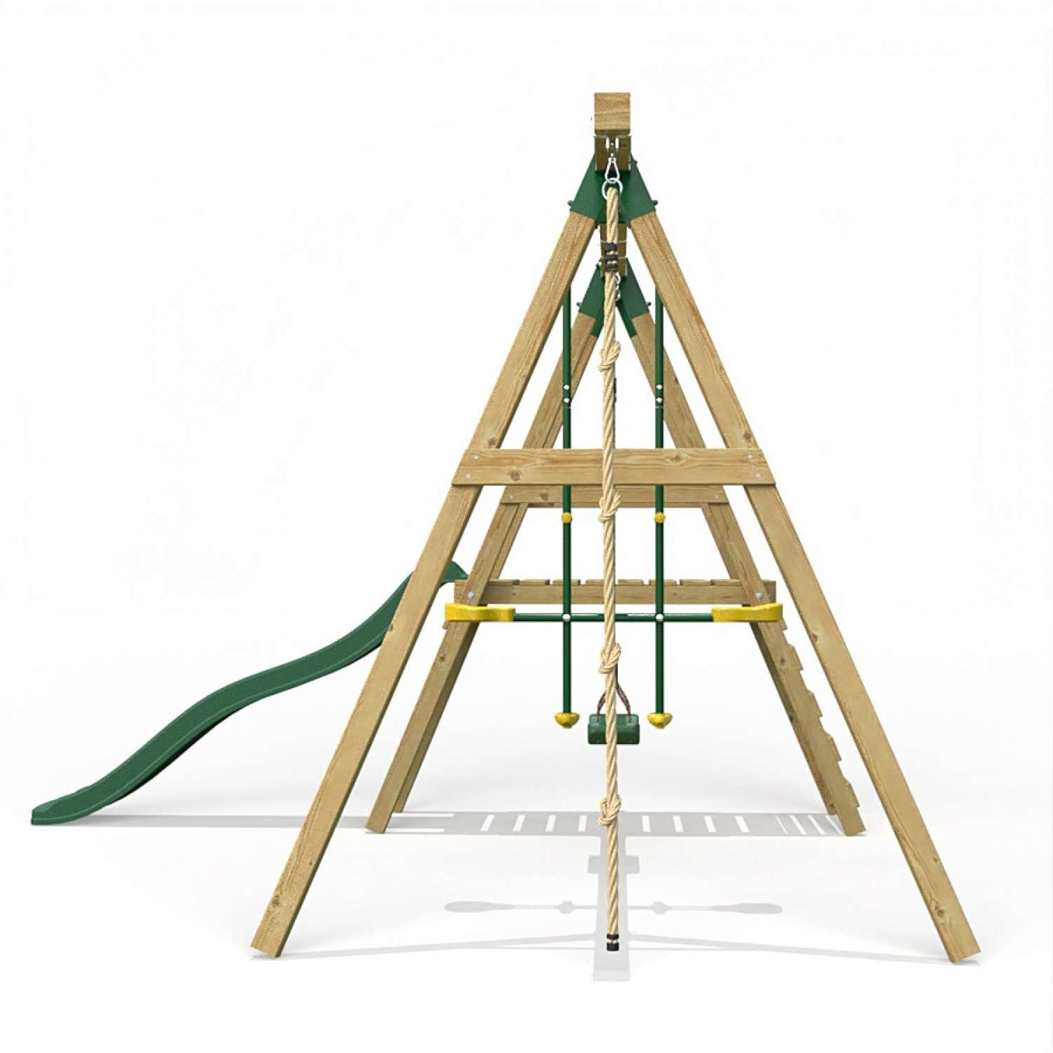 Little Rascals Double Swing Set with Slide, Swing Seat, Glider & Climbing Rope