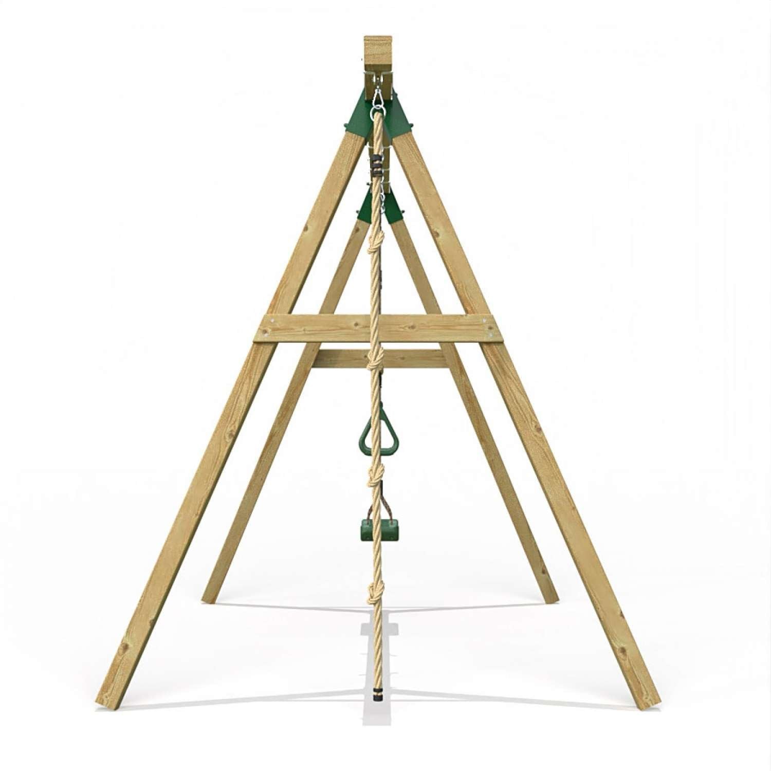 Little Rascals Double Swing Set with Swing Seat, Trapeze Bar & Climbing Rope