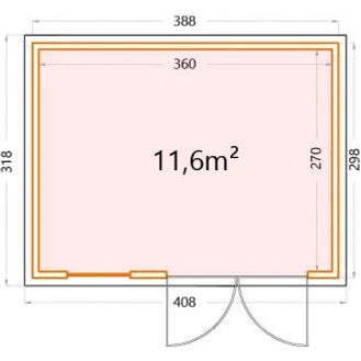 Telluria Eleganto Plus 3930 Heavy Duty Metal Shed 13x10