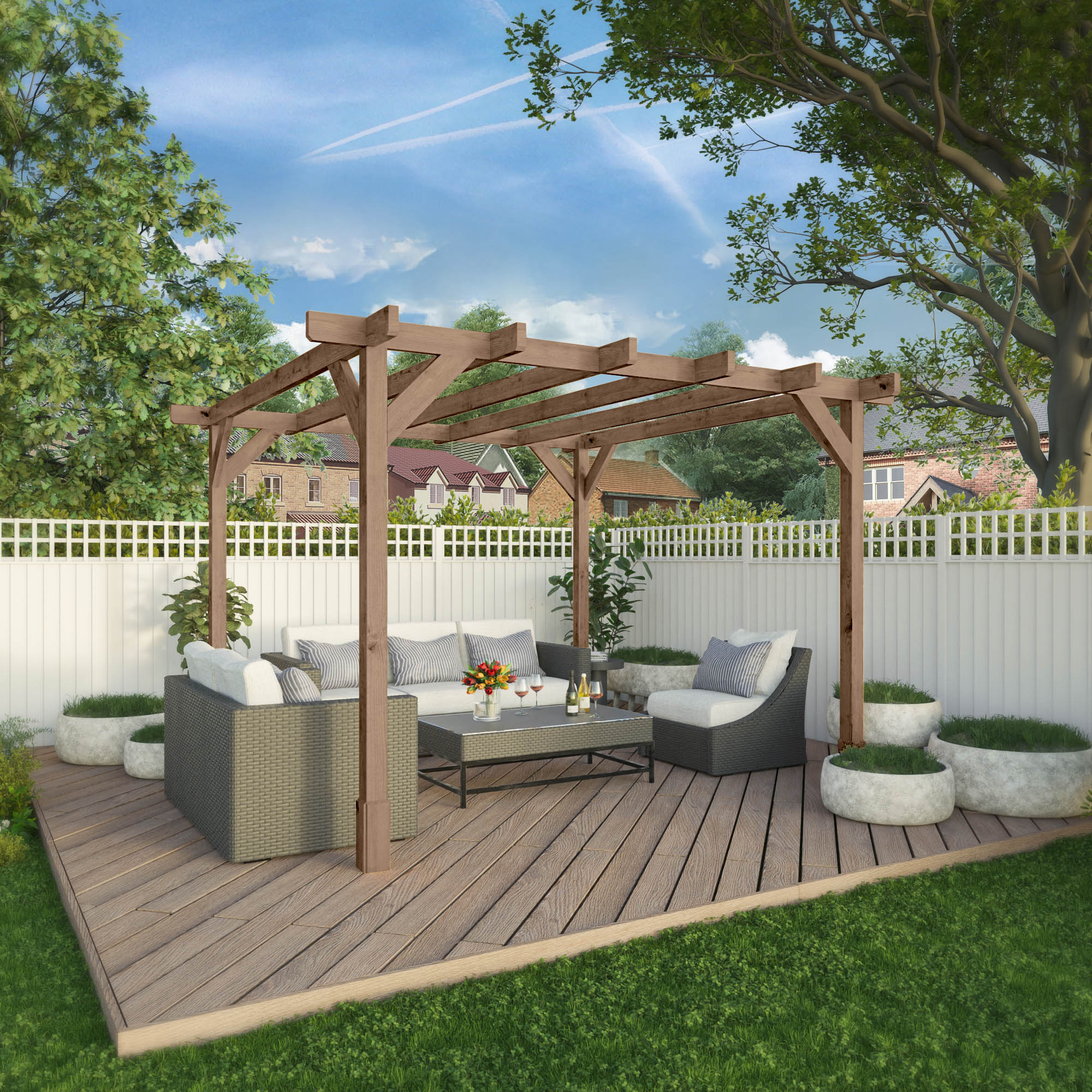 Mercia Trent Pressure Treated Pergola (3m x 3m) (SI-012-001-0001 - EAN 5029442014906)
