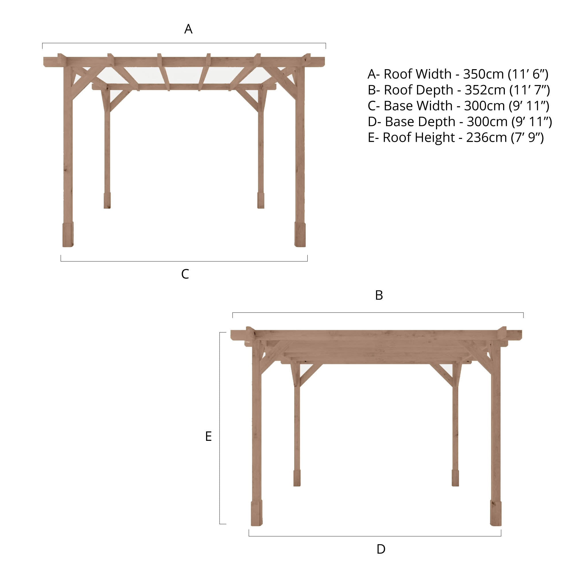 Mercia Trent Pressure Treated Pergola (3m x 3m) (SI-012-001-0001 - EAN 5029442014906)
