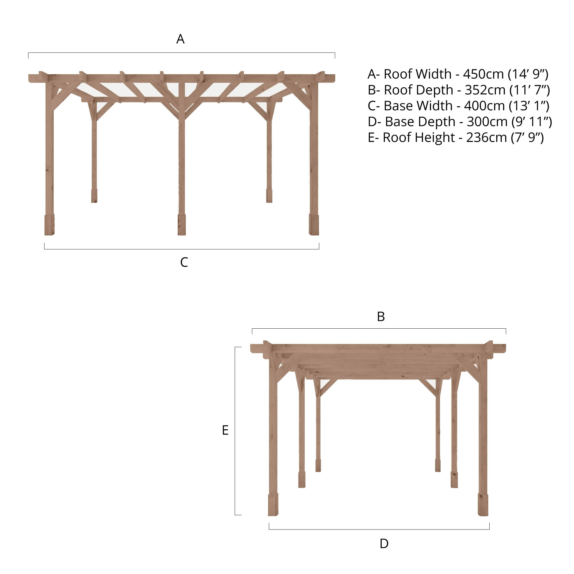 Mercia Trent Pressure Treated Pergola (3m x 4m) (SI-012-001-0002 - EAN 5029442014913)