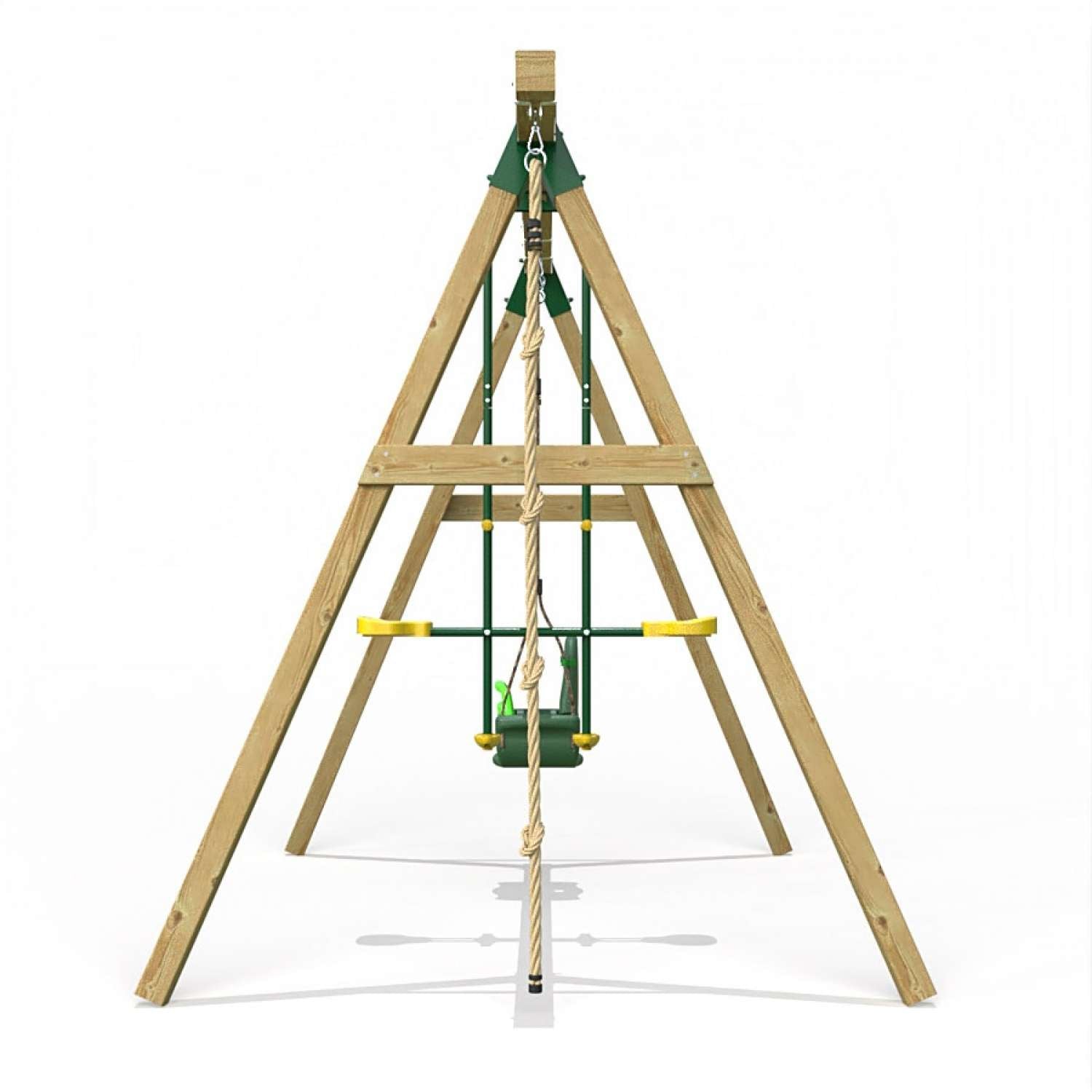 Little Rascals Double Swing Set with 3 in 1 Baby Seat, Glider & Climbing Rope