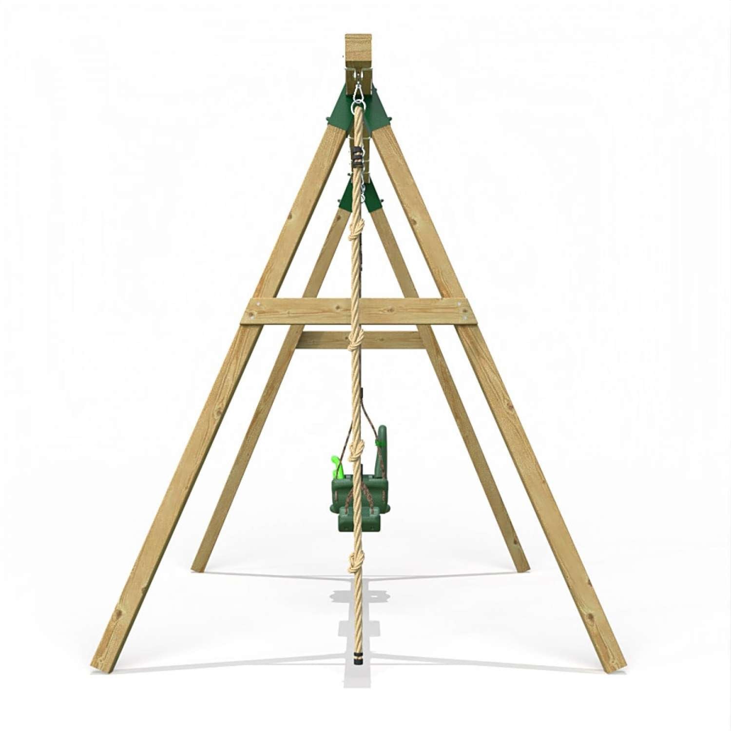 Little Rascals Double Swing Set with 3 in 1 Baby Seat, Swing Seat & Climbing Rope