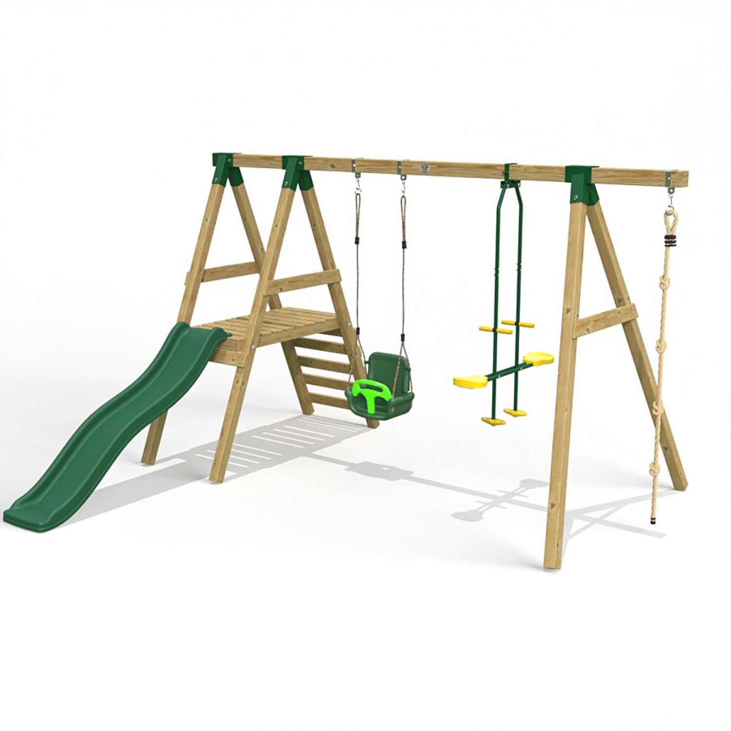 Little Rascals Double Swing Set with Slide, in Baby Seat, Glider