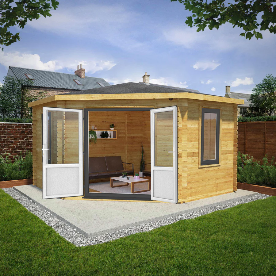 Mercia 44mm Corner Cabin (13x13) (4m x 4m) (SI-006-040-0022 EAN 5029442019277)