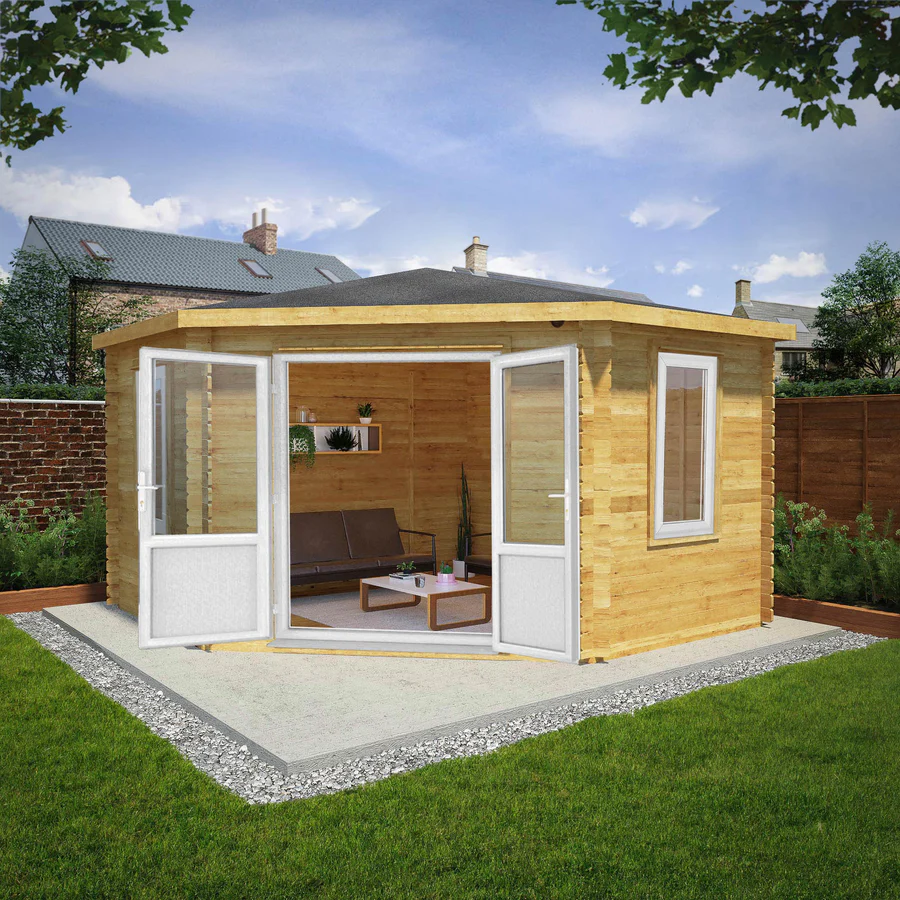 Mercia 44mm Corner Cabin (13x13) (4m x 4m) (SI-006-041-0022 EAN 5029442019253)