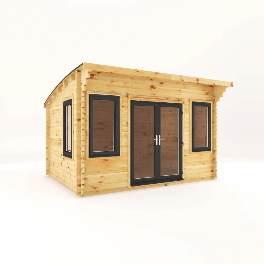 Mercia 44mm Curved Roof Log Cabin (13x10) (4m x 3m) (SI-006-040-0024 EAN 5029442019840)