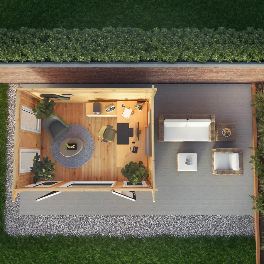 Mercia 44mm Studio Pent Log Cabin (13x10) (4m x 3m) (SI-006-040-0002 EAN 5029442018867)