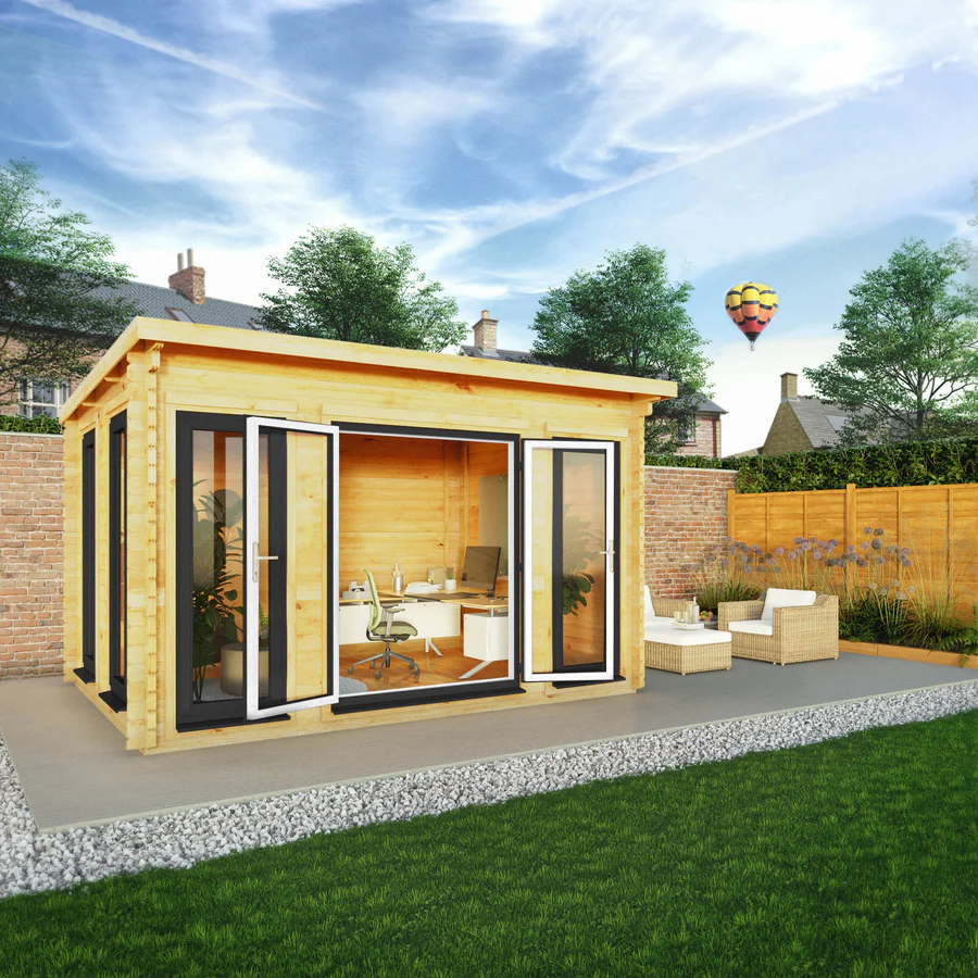 Mercia 44mm Studio Pent Log Cabin (13x10) (4m x 3m) (SI-006-040-0002 EAN 5029442018867)