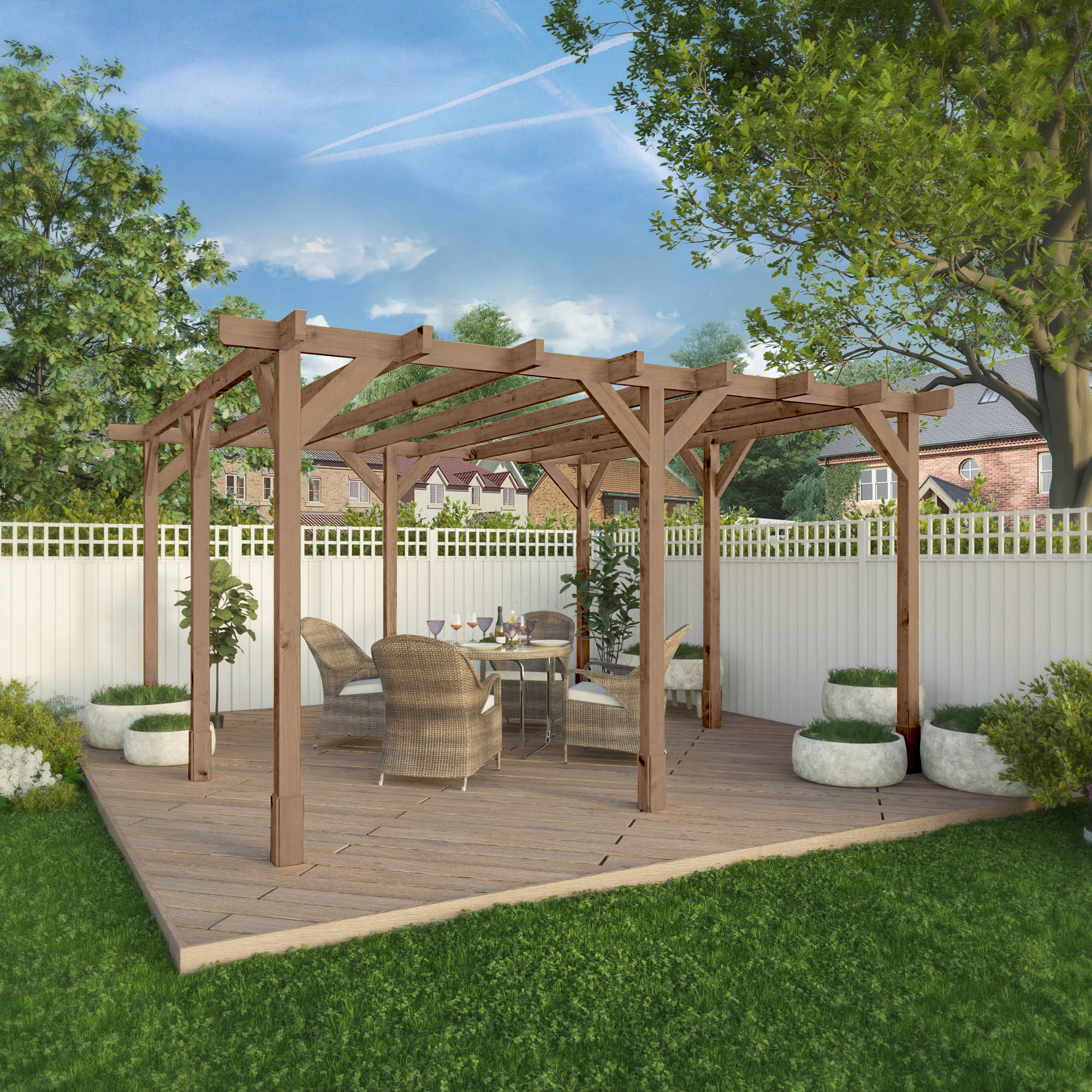 Mercia Trent Pressure Treated Pergola (4m x 4m) (SI-012-001-0003 - EAN 5029442014920)