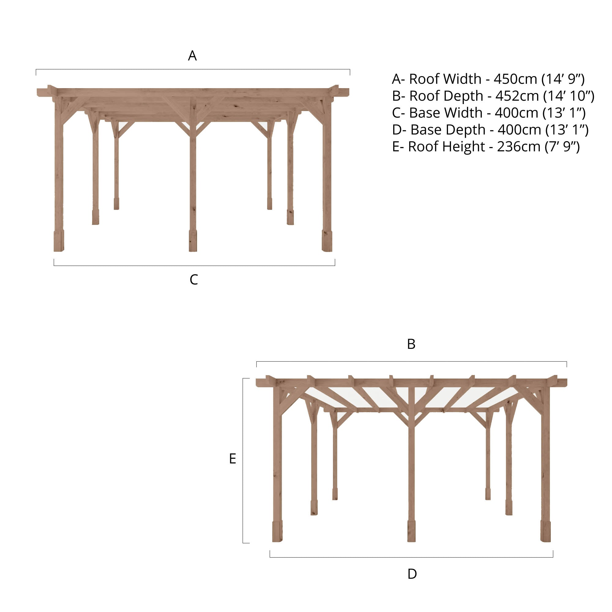 Mercia Trent Pressure Treated Pergola (4m x 4m) (SI-012-001-0003 - EAN 5029442014920)