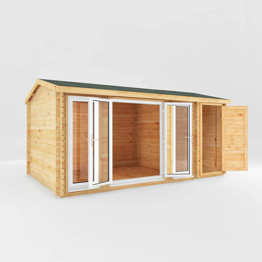 Mercia 44mm Home Office Studio With Side Shed (17x10) (5.1m x 3m) (SI-006-041-0027 EAN 5029442019710)