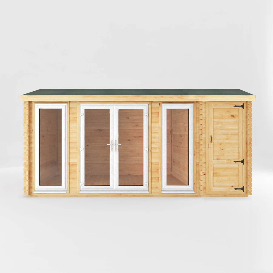 Mercia 44mm Home Office Studio With Side Shed (17x10) (5.1m x 3m) (SI-006-041-0027 EAN 5029442019710)