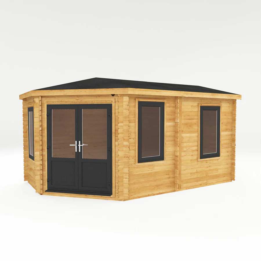 Mercia 44mm Corner Lodge Log Cabin (16x10) (5m x 3m) (SI-006-040-0023 EAN 5029442019338)