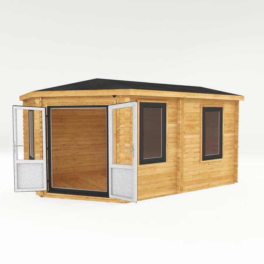 Mercia 44mm Corner Lodge Log Cabin (16x10) (5m x 3m) (SI-006-040-0023 EAN 5029442019338)