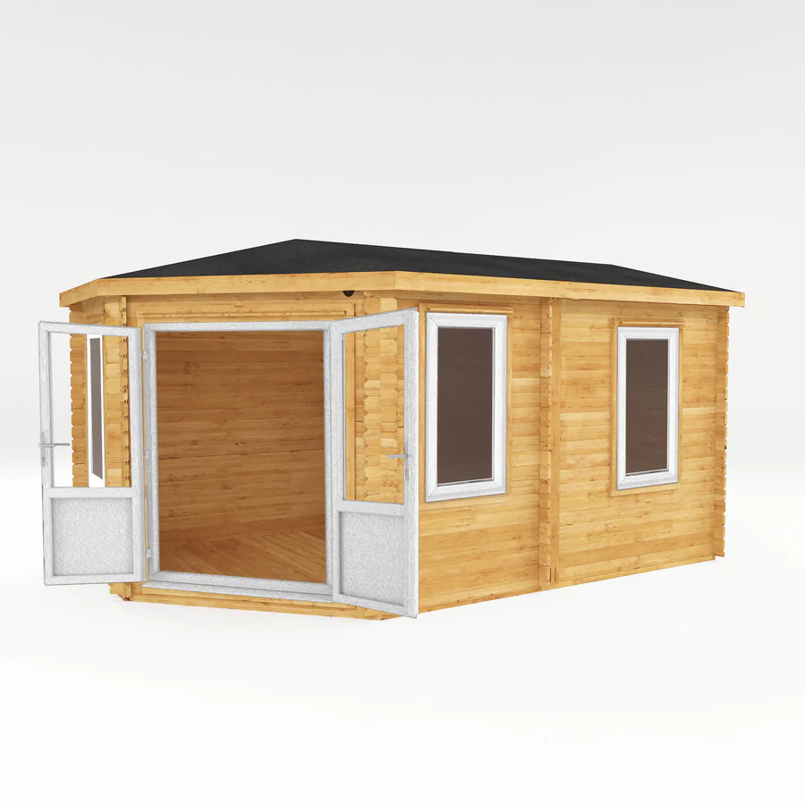 Mercia 44mm Corner Lodge Log Cabin (16x10) (5m x 3m) (SI-006-041-0023 EAN 5029442019314)