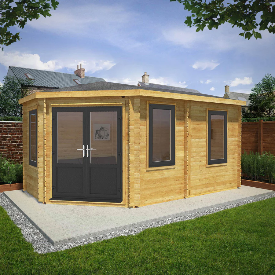 Mercia 44mm Corner Lodge Log Cabin (16x10) (5m x 3m) (SI-006-040-0023 EAN 5029442019338)