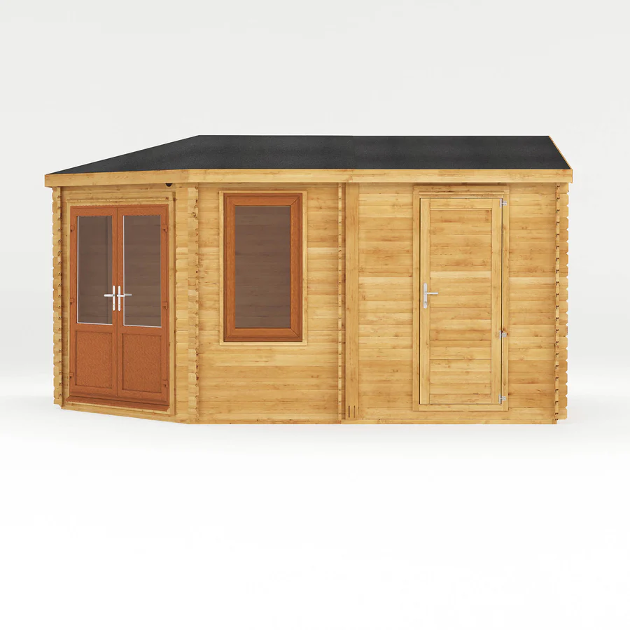 Mercia 44mm Corner Lodge Log Cabin With Side Shed (16x10) (5m x 3m) (SI-006-042-0030 EAN 5029442019291)