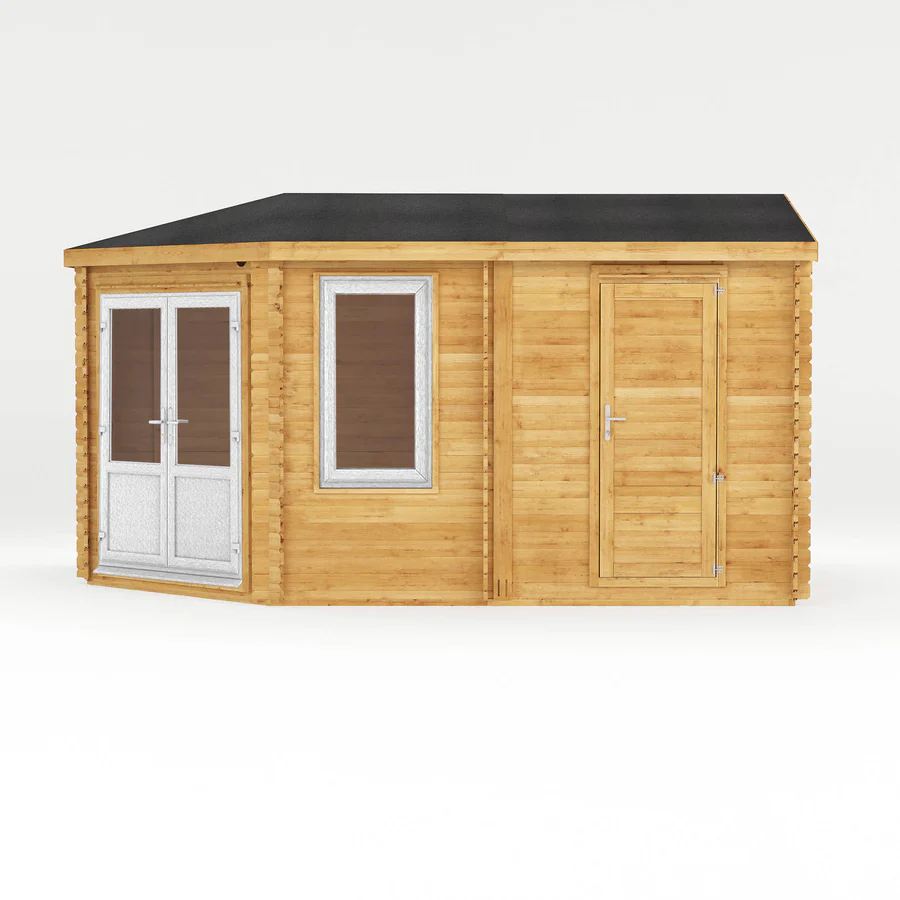 Mercia 44mm Corner Lodge Log Cabin With Side Shed (16x10) (5m x 3m) (SI-006-041-0030 EAN 5029442019284)
