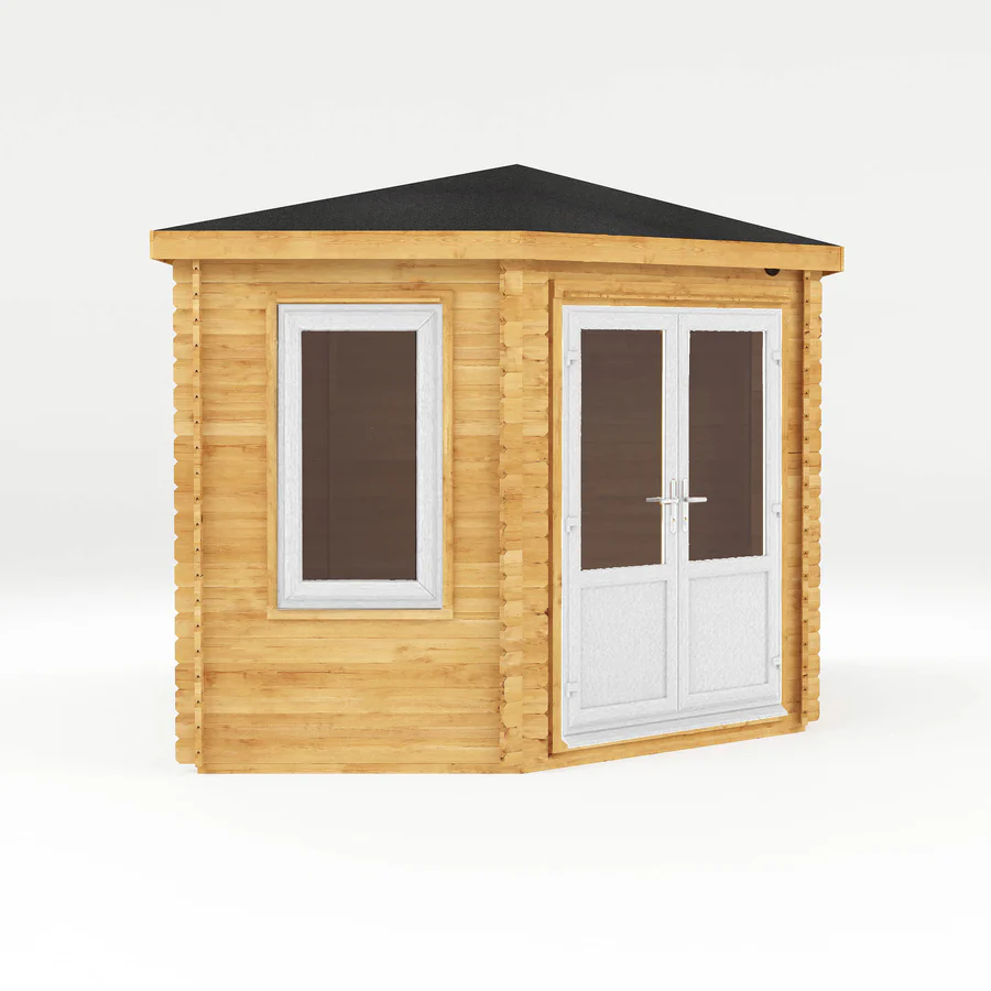 Mercia 44mm Corner Lodge Log Cabin With Side Shed (16x10) (5m x 3m) (SI-006-041-0030 EAN 5029442019284)