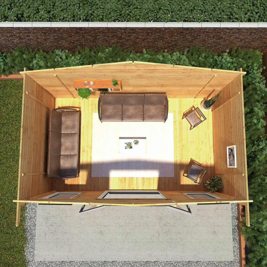 Mercia 44mm Retreat Log Cabin (16x10) (5m x 3m) (SI-006-040-0020 EAN 5029442019215)