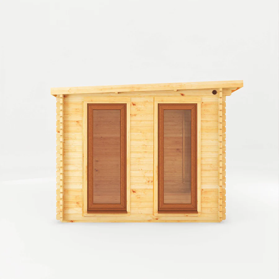 Mercia 44mm Studio Pent Log Cabin With Patio Area (20x10) (6m x 3m) (SI-006-042-0005 EAN 5029442018966)
