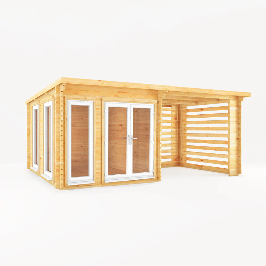 Mercia 44mm Studio Pent Log Cabin With Slatted Area (20x10) (6m x 3m) (SI-006-041-0007 EAN 5029442018980)