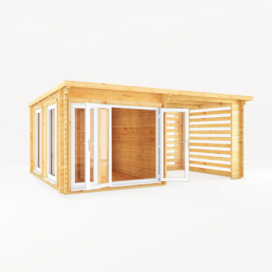 Mercia 44mm Studio Pent Log Cabin With Slatted Area (20x10) (6m x 3m) (SI-006-041-0007 EAN 5029442018980)