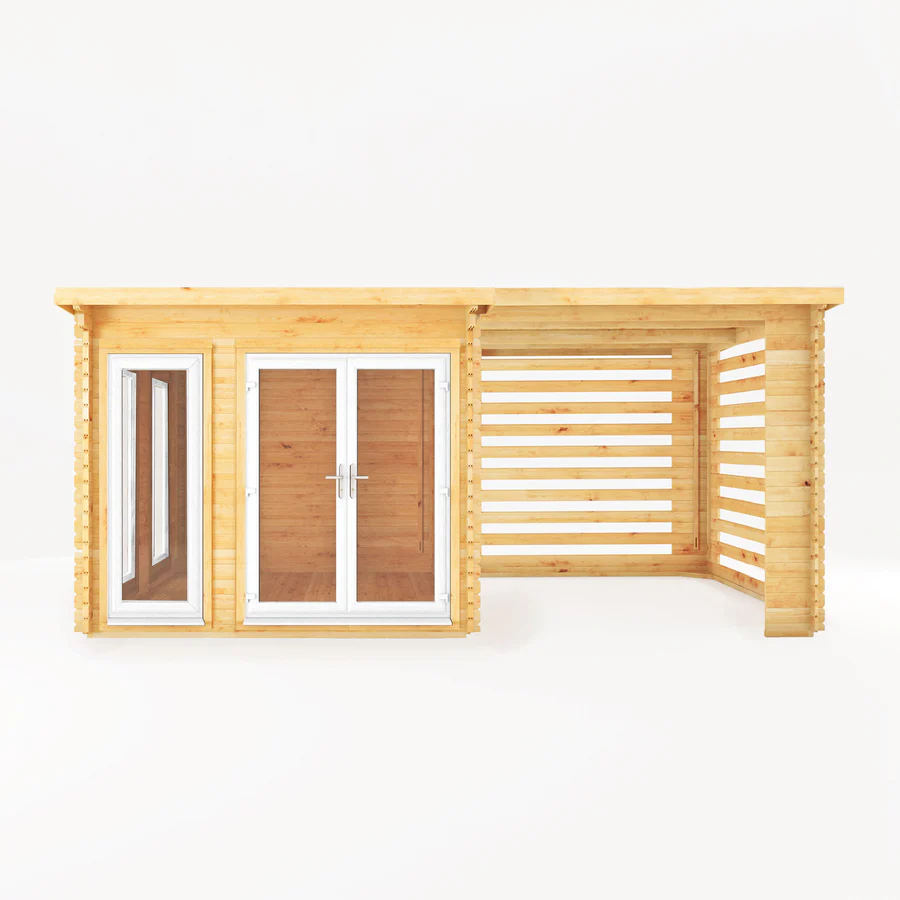 Mercia 44mm Studio Pent Log Cabin With Slatted Area (20x10) (6m x 3m) (SI-006-041-0007 EAN 5029442018980)