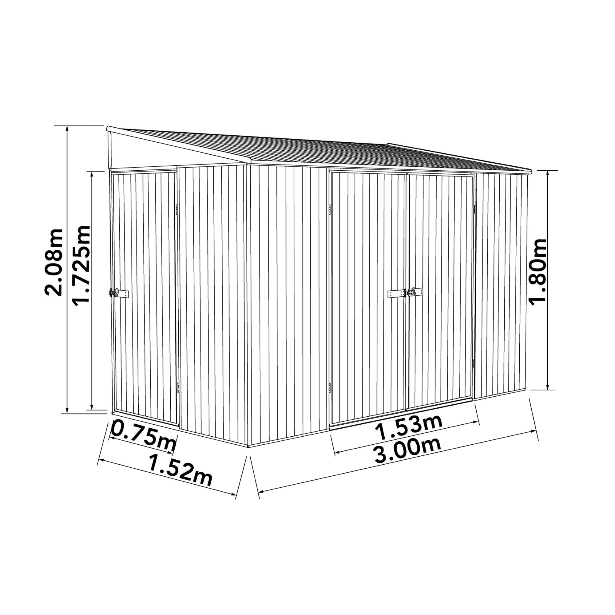 Mercia Absco Metal Bike Store (10x5) (3m x 1.52m) (ESDXL20MET128 - EAN 5029442013510)