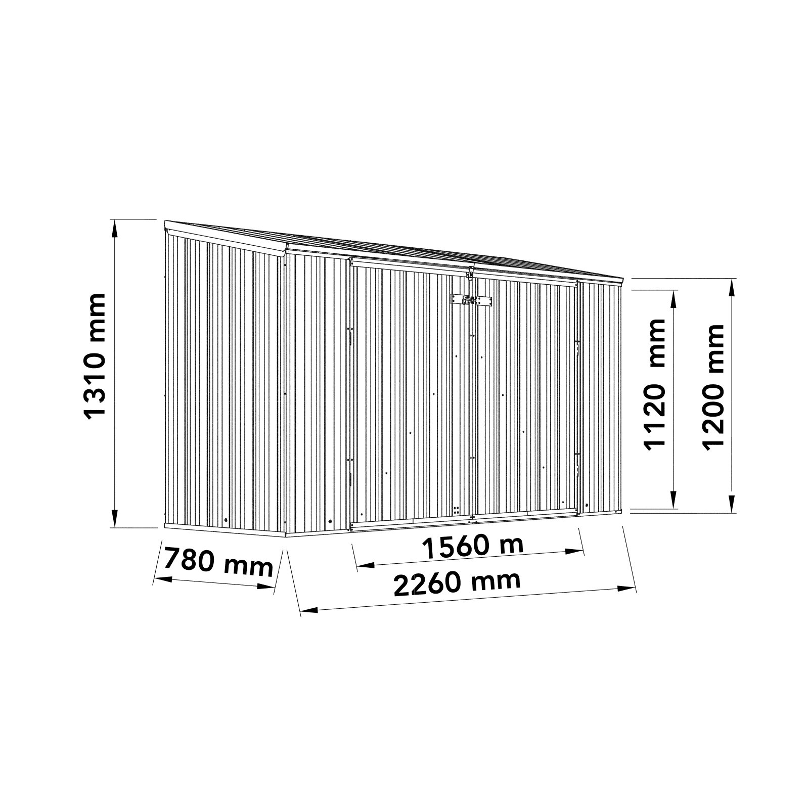 Mercia Absco Metal Bike Store (7x3) (2.26m x 0.78m) (ESDXL20MET131 EAN 5029442018737)