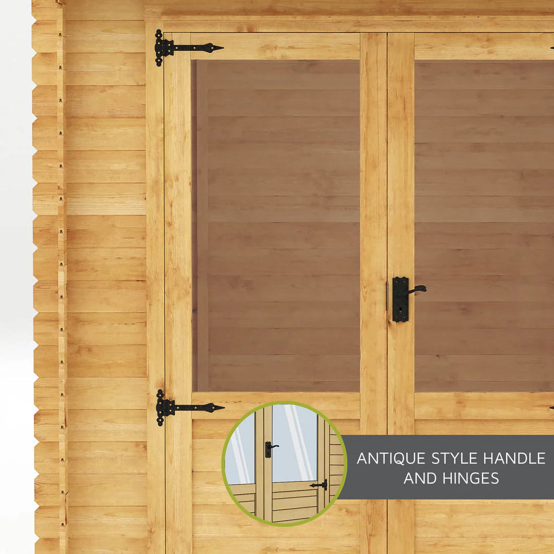 Mercia 19mm Reverse Apex Log Cabin With Side Shed (15x10) (4.6m x 3m) (SI-006-001-0040 EAN 5029442018744)