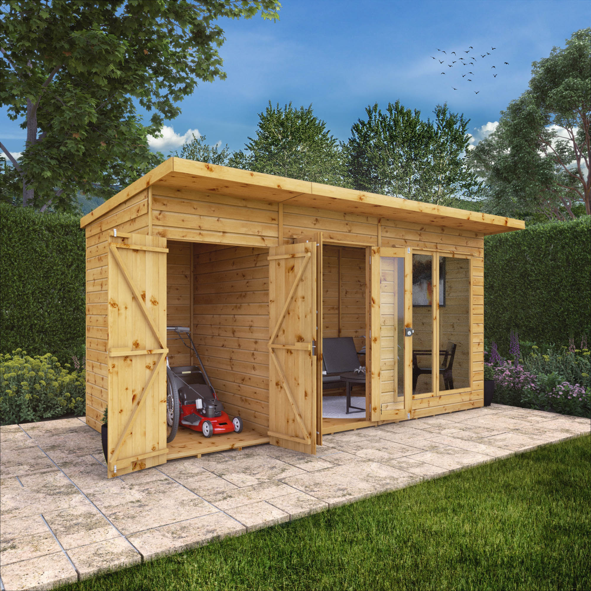 Mercia Maine Summerhouse with Side Shed (14x6) (SI-003-001-0088 - EAN 5029442008721)