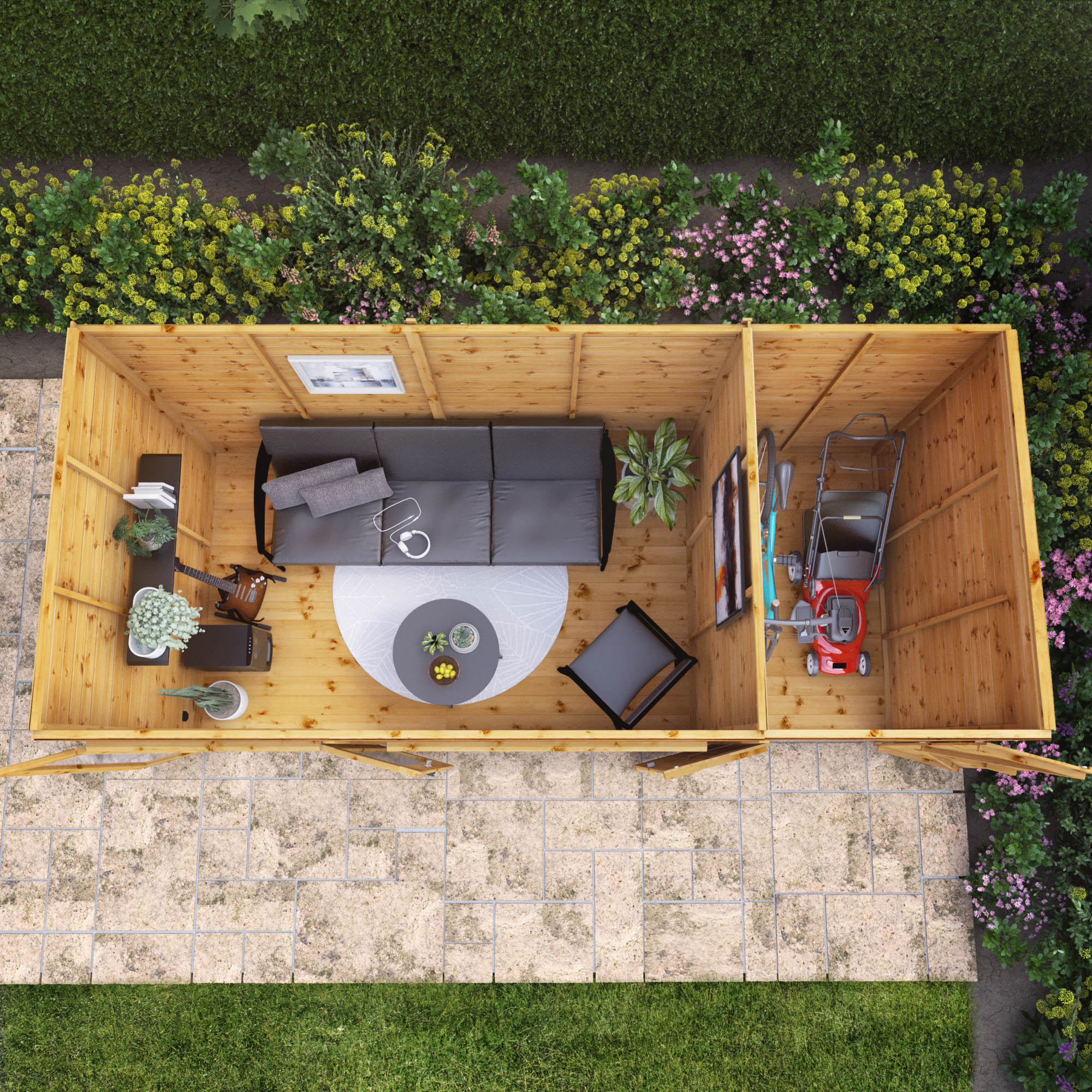 Mercia Maine Summerhouse with Side Shed (14x6) (SI-003-001-0088 - EAN 5029442008721)