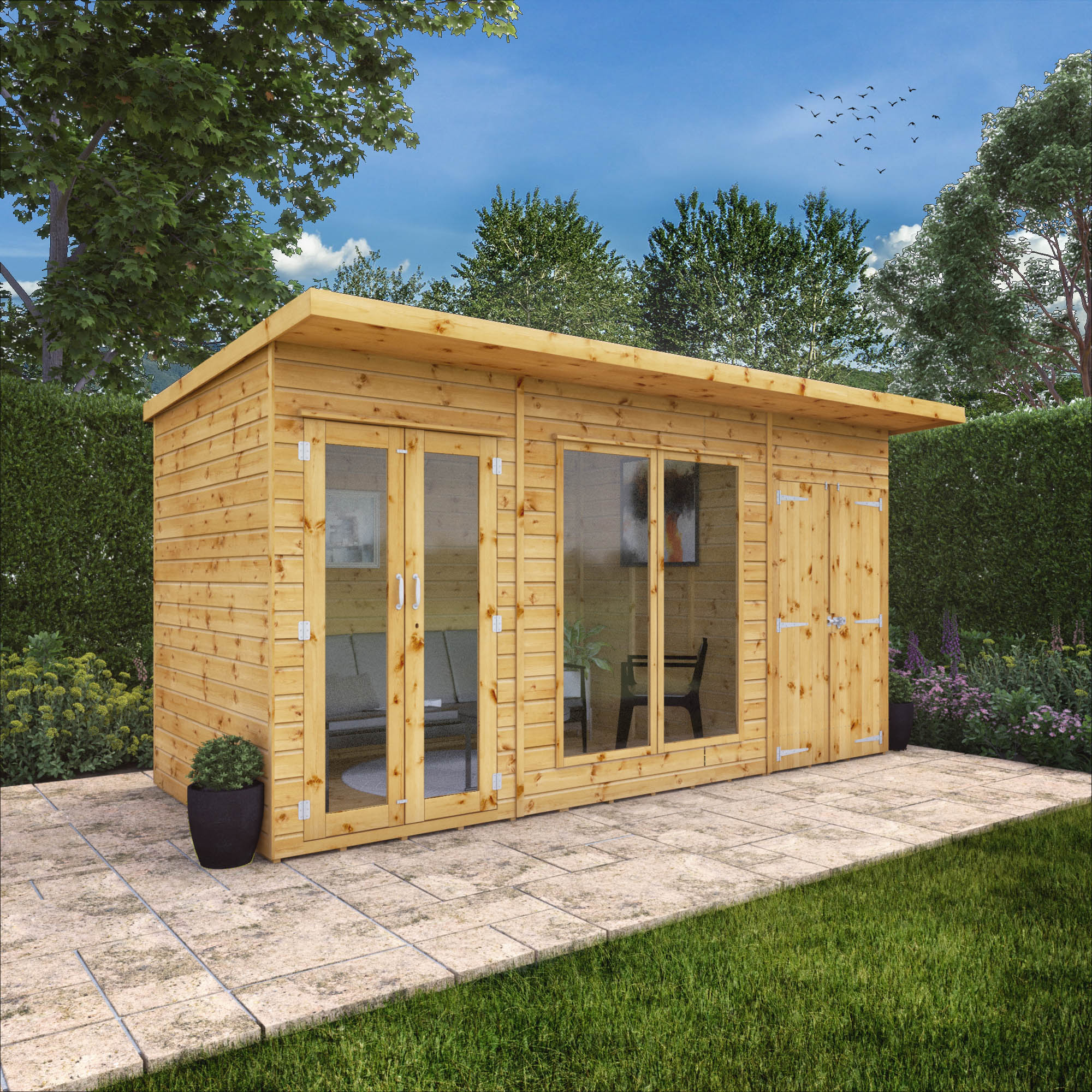 Mercia Maine Summerhouse with Side Shed (14x6) (SI-003-001-0088 - EAN 5029442008721)