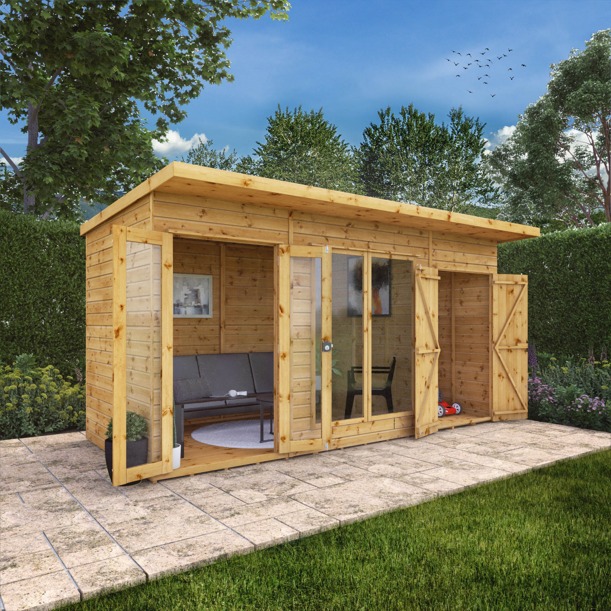 Mercia Maine Summerhouse with Side Shed (14x6) (SI-003-001-0088 - EAN 5029442008721)