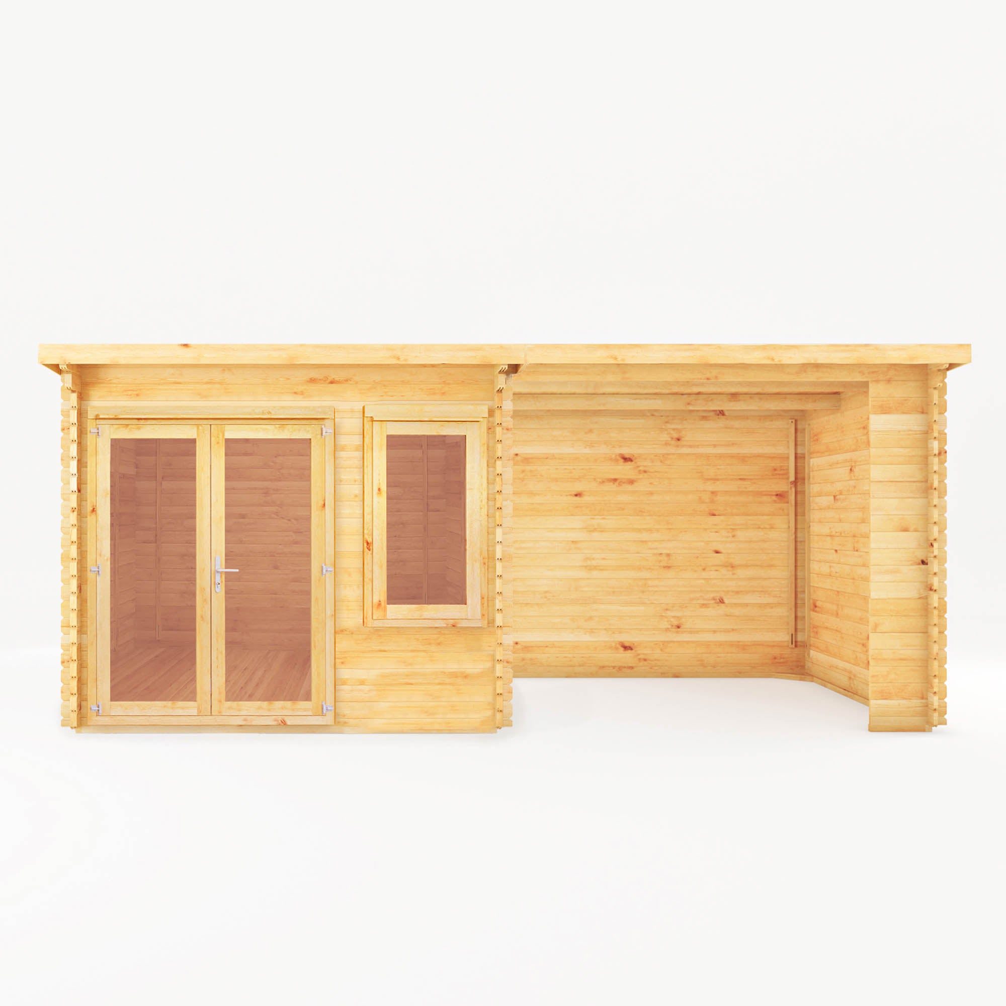 Mercia 28mm Elite Pent Log Cabin With Patio Area (20x10) (6m x 3m) (SI-006-002-0074 EAN 5029442019185)
