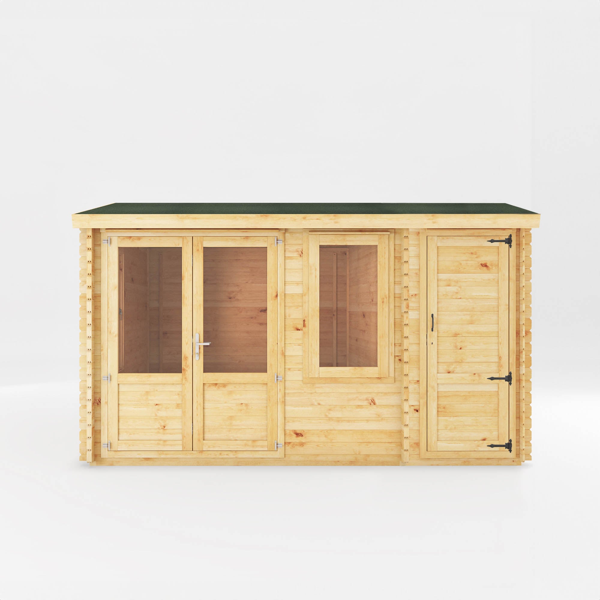 Mercia 34mm Home Office Elite With Side Shed (13x10) (4.1m x 3m) (SI-006-003-0103 EAN 5029442019475)