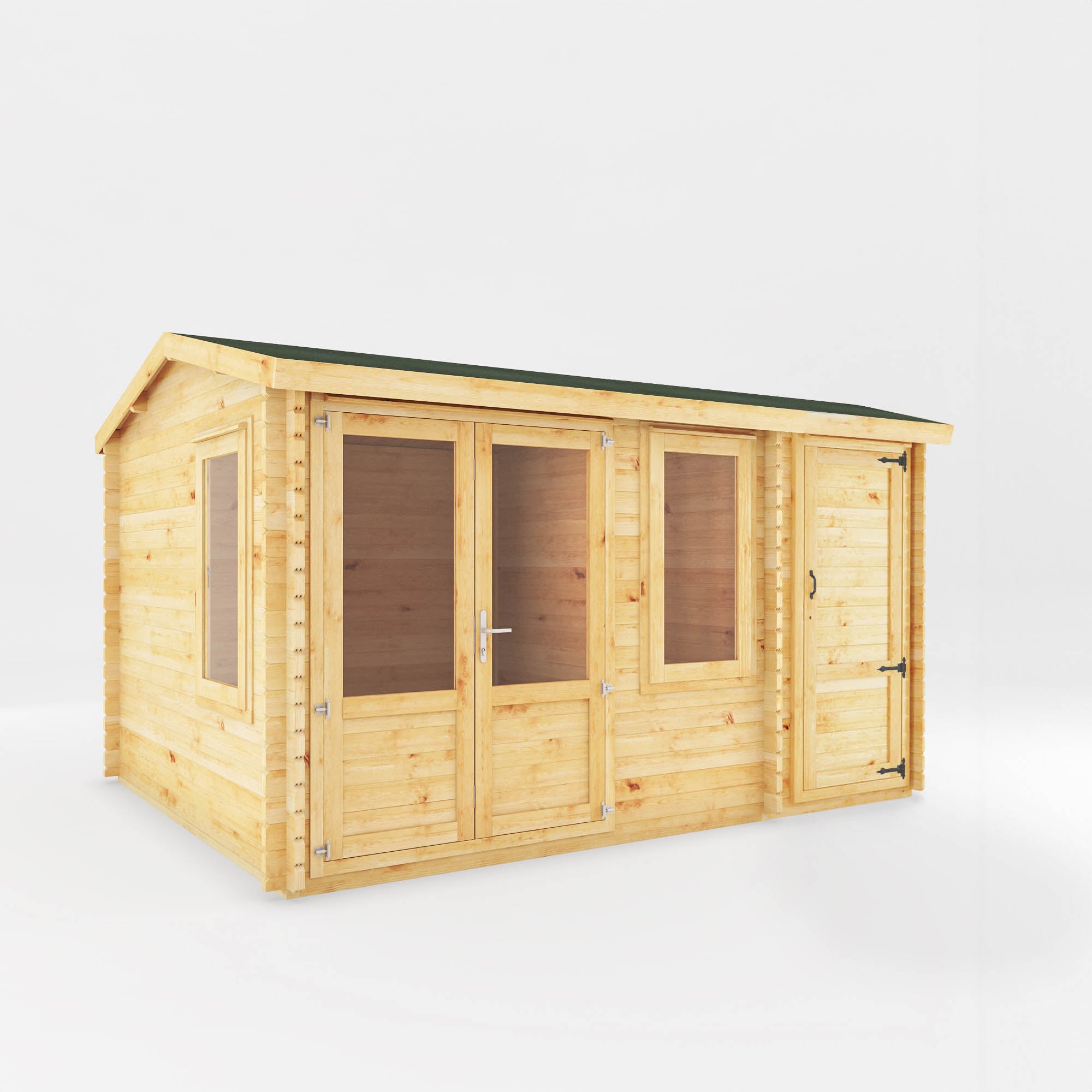 Mercia 34mm Home Office Elite With Side Shed (13x10) (4.1m x 3m) (SI-006-003-0103 EAN 5029442019475)