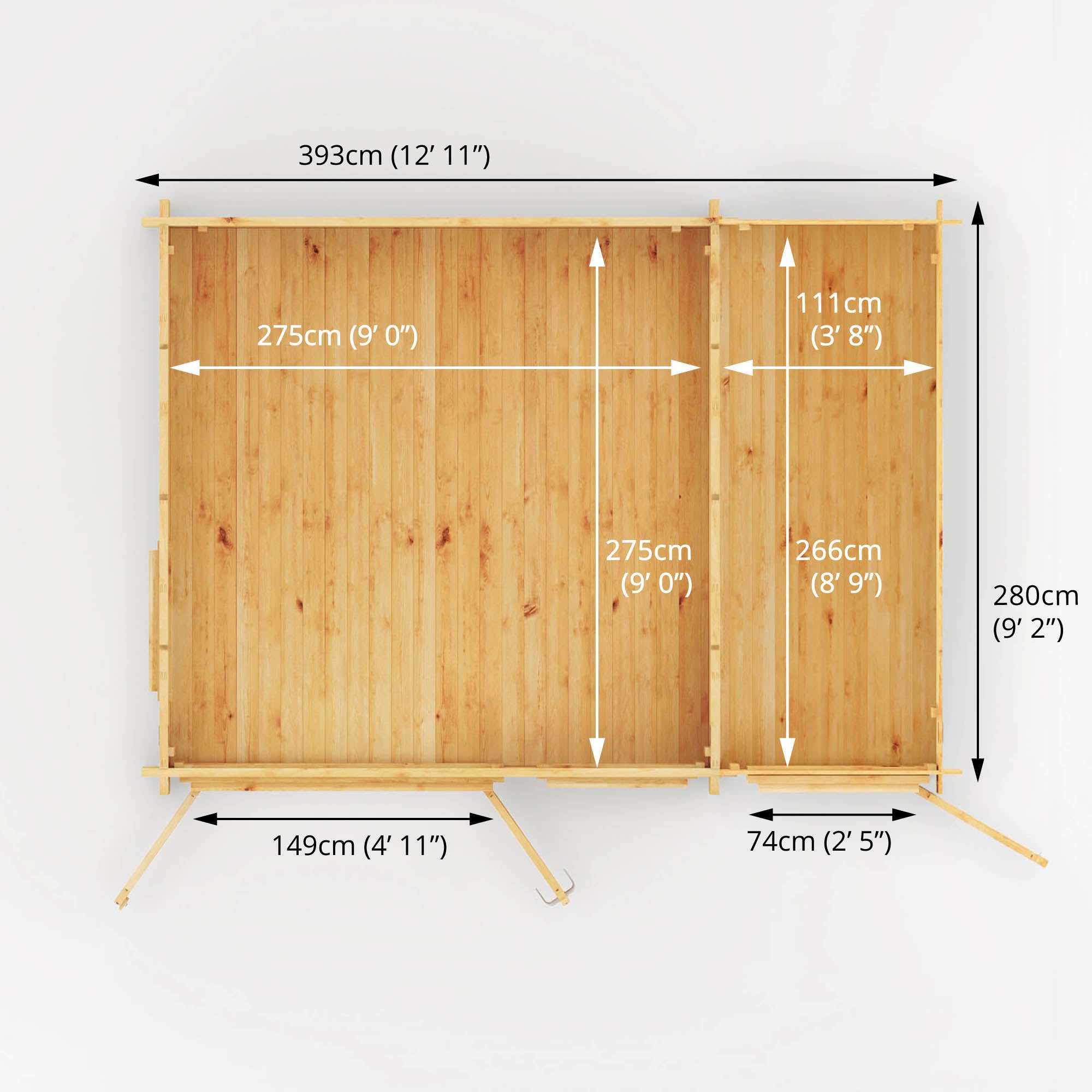 Mercia 34mm Home Office Elite With Side Shed (13x10) (4.1m x 3m) (SI-006-003-0103 EAN 5029442019475)