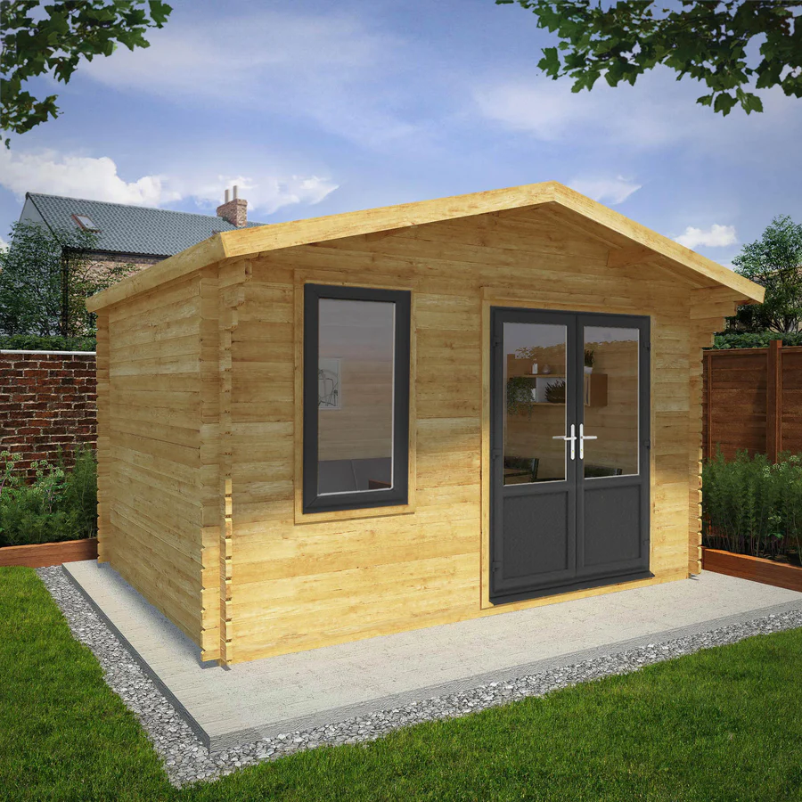 Mercia 44mm Retreat Log Cabin (13x10) (4m x 3m) (SI-006-040-0019 EAN 5029442019093)