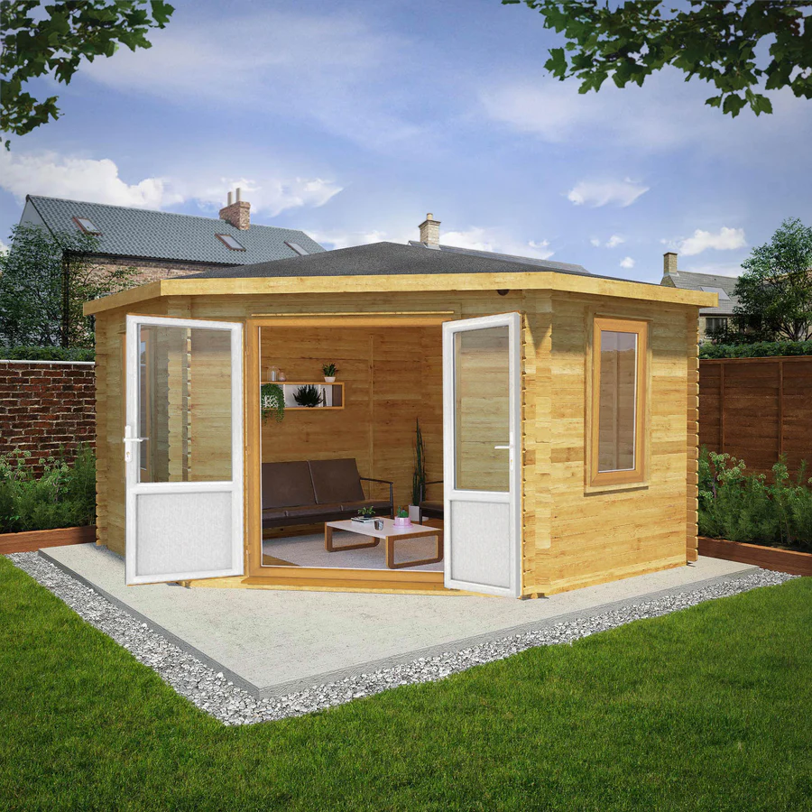 Mercia 44mm Corner Cabin (13x13) (4m x 4m) (SI-006-042-0022 EAN 5029442019260)