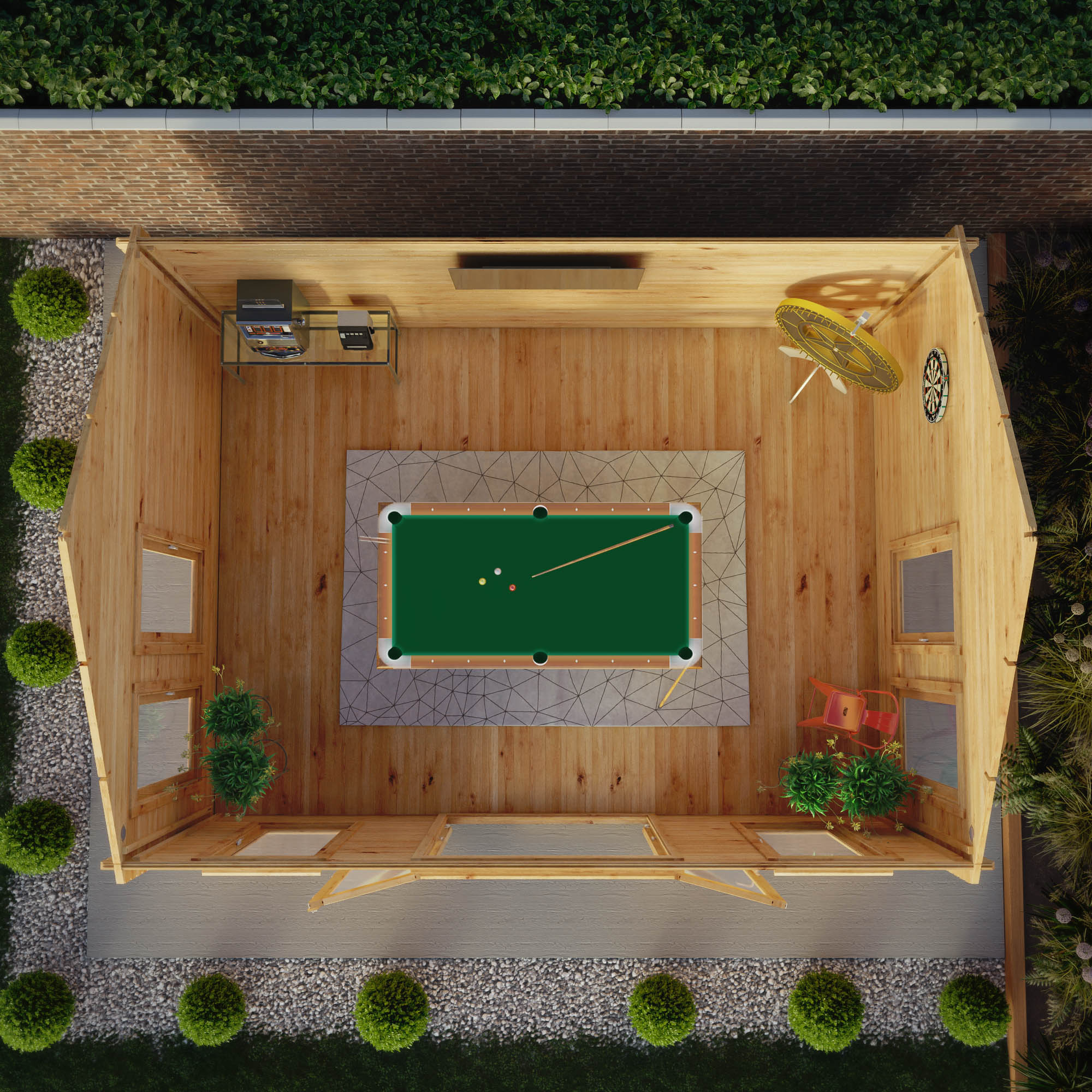 Mercia 44mm Clock Tower Log Cabin (17x13) (5.3m x 4m) (SI-006-004-0103 EAN 5029442019857)